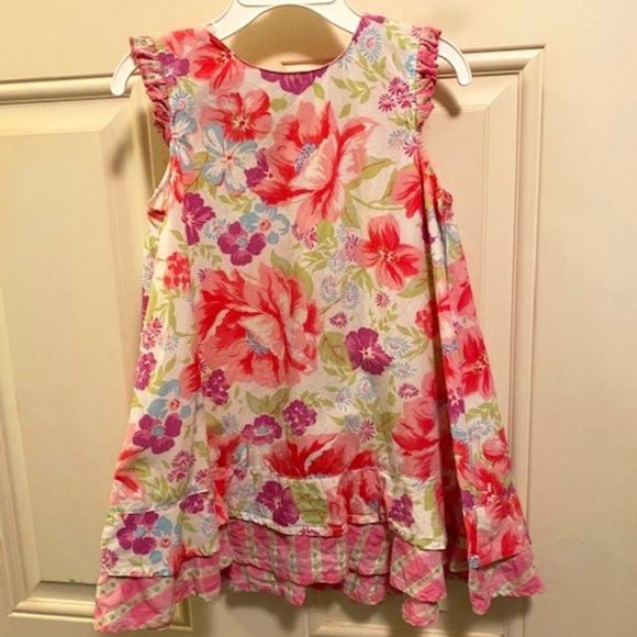 Baby Lulu 3T Pink Floral Ruffle Dress - Picture 1 of 5